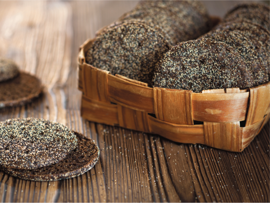 Coarse rye bread