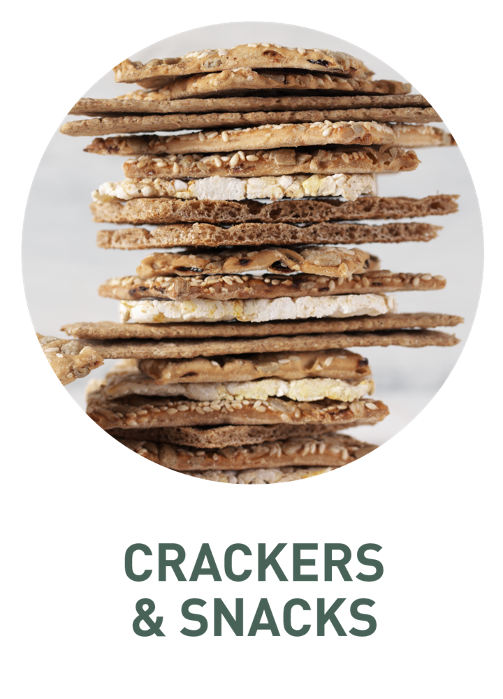 Crackers and snacks of rye