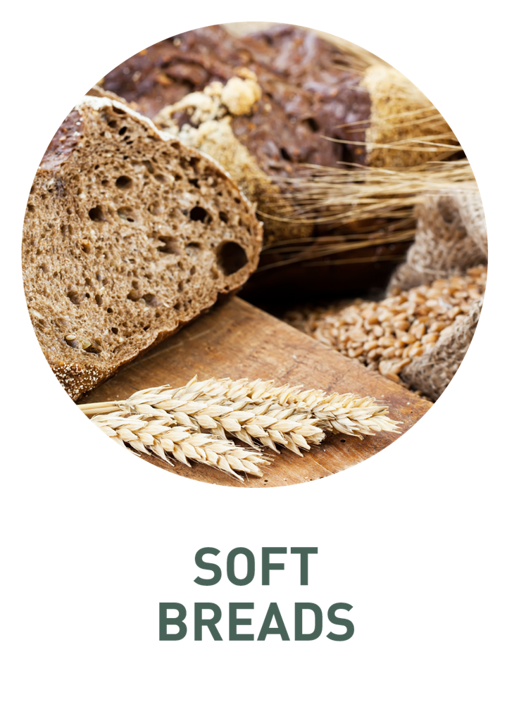 Soft breads of rye